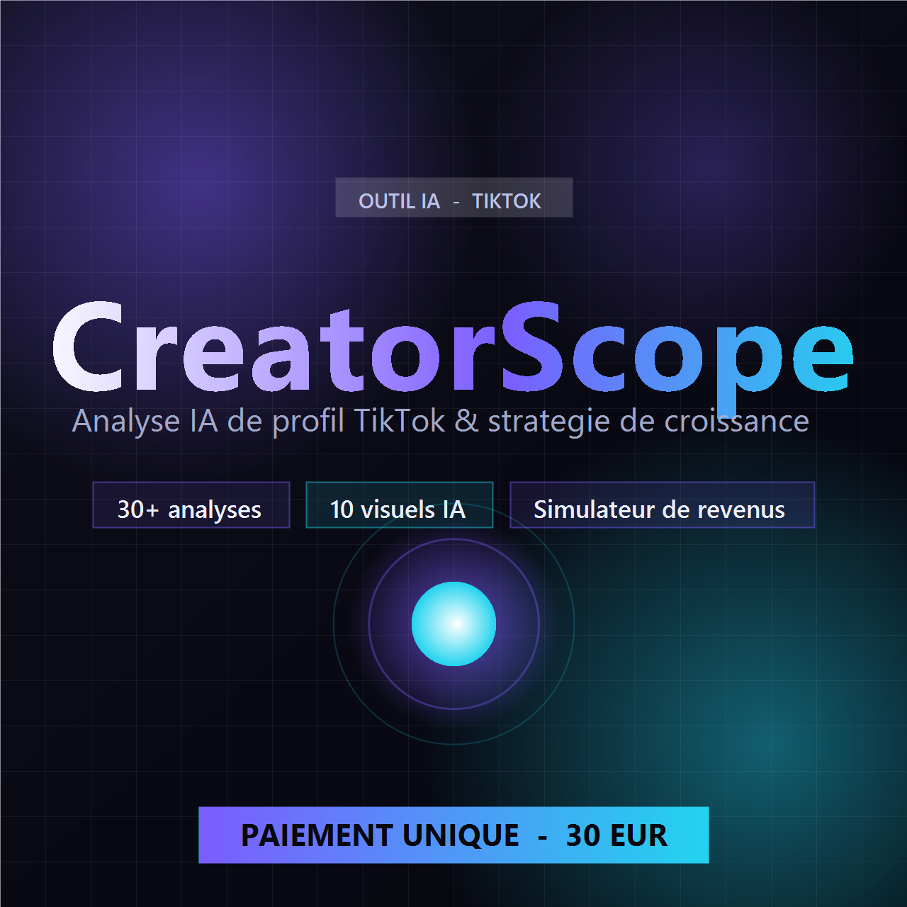 CreatorScope — Analyse IA de profil TikTok et stratégie de croissance